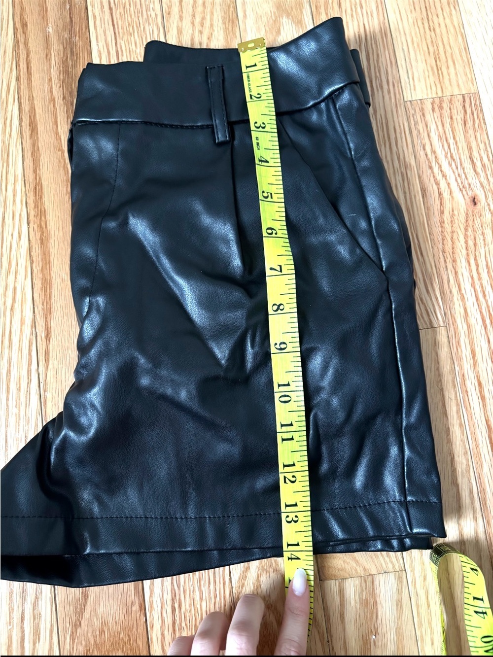 Black Leather Women's Shorts - Picture 12 of 12